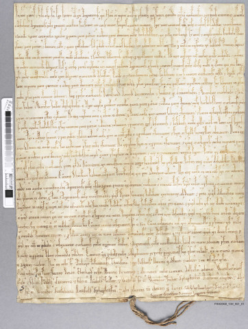 Charte de l'évêque (Henri) de Strasbourg relative au patronage de l'église de Herrlisheim (parchemin latin)