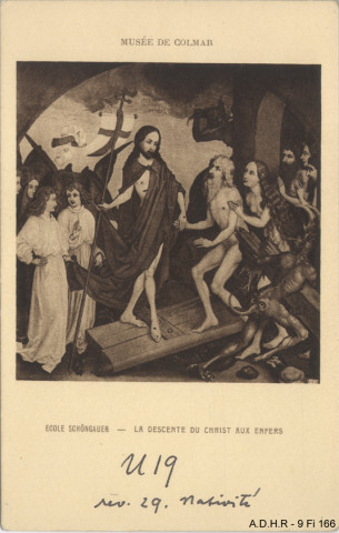 Colmar : musée Unterlinden : la descente du Christ aux enfers, école Schongauer