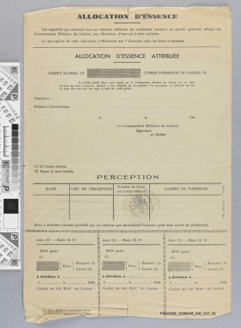 Certificat de rapatriement de réfugiés par route délivré au nom de Victor (Lucien) et Andrée Kachler.