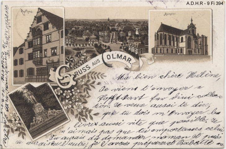 Colmar : vues diverses (monument Bruat, maison des Têtes, collégiale Saint-Martin)