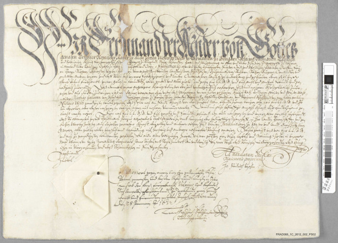 Lettres patentes de l'empereur Ferdinand II autorisant le capitaine Niclaus Weiss à lever des recrues