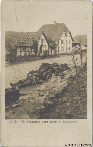 Soldats français morts après un combat de rue