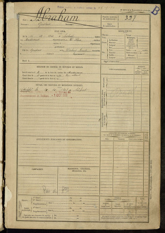 Bureau de recrutement de Mulhouse : registre des hommes des cantons de Dannemarie et Masevaux (matricules 326-426 et 686-794bis)