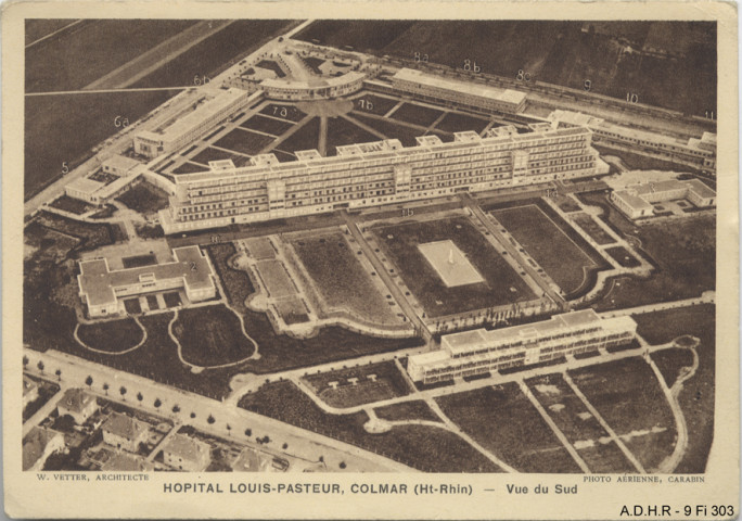 Colmar, hôpital Pasteur : vue aérienne