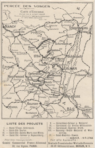 Percée des Vosges, Carte d'Ensemble