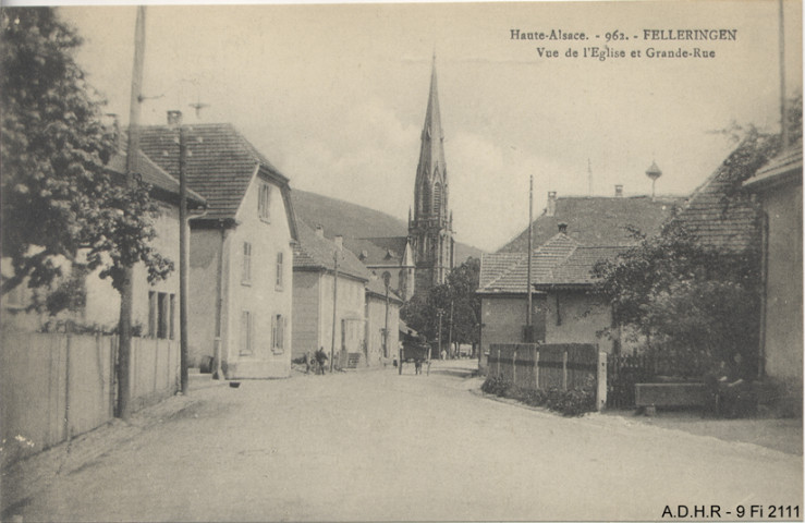 Fellering, l'église et la Grand'rue