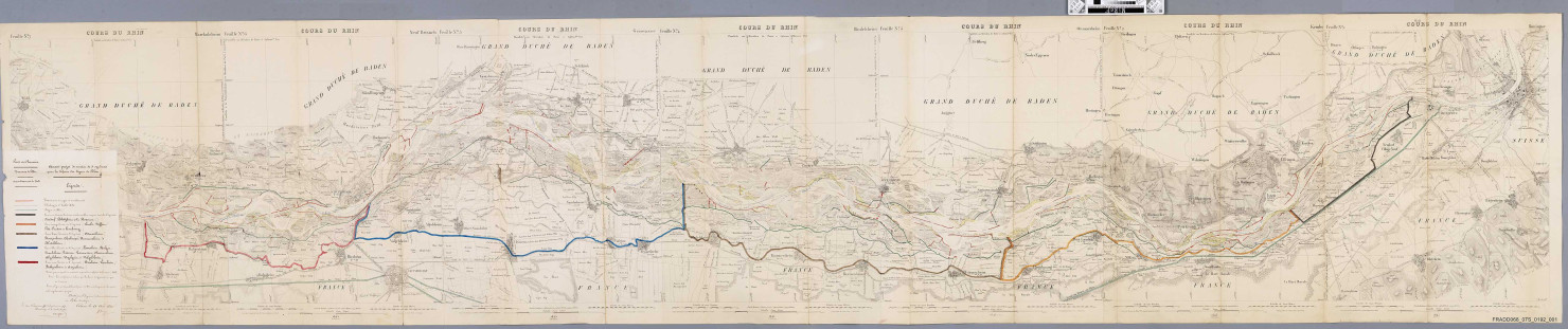 Projet de syndicats pour la construction, la réparation et l'entretien des digues du Rhin (plans)