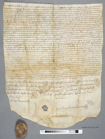 Confirmation par l'évêque de Strasbourg Widegerne de la fondation de l'abbaye de Murbach par le comte Eberhard