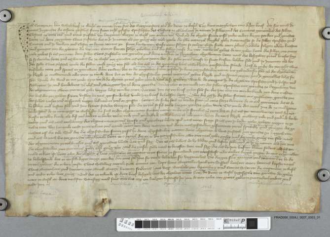 Jugement dans procès entre le couvent de Blotzheim et Claus Ruchelin