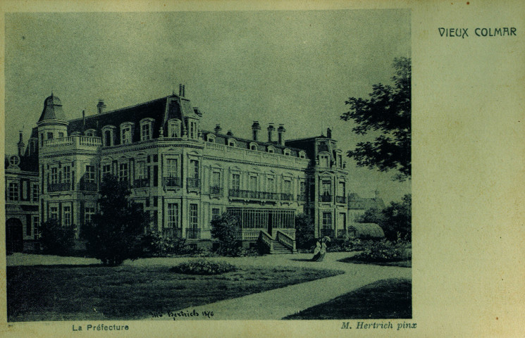 Colmar : incendie de la Préfecture le 5 juillet 1938. 30 photographies et cartes postales (assemblées et encadrées en tableau) - numérisées en 2005