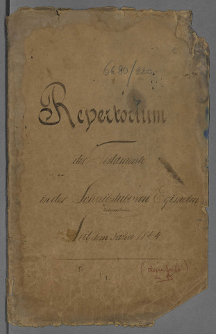 Répertoire chronologique des testaments reçus à Eguisheim puis à Wintzenheim