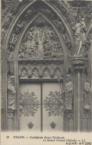 Thann, la collégiale : détail du grand portail