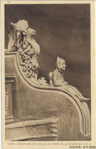 Thann, la collégiale : scultptures des stalles du chœur (XVIe siècle)