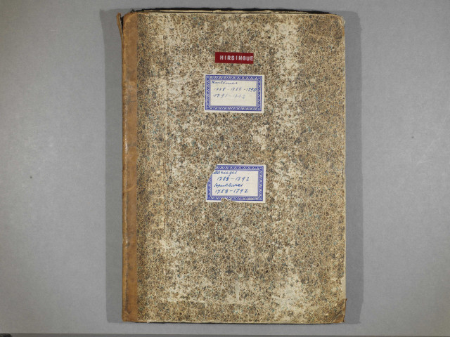 Hirsingue - Paroisse catholique Saint-Jean-Baptiste - Registre de baptêmes, mariages et sépultures