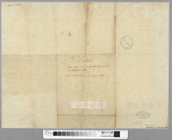 Mandement de l'archiduc Ferdinand sur la levée du Hellermapfennig