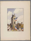 Gravure de Jean-Jacques Waltz dit Hansi : le printemps en Alsace