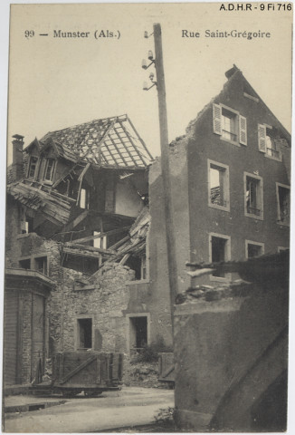 Munster : rue Saint-Grégoire, destruction de maisons