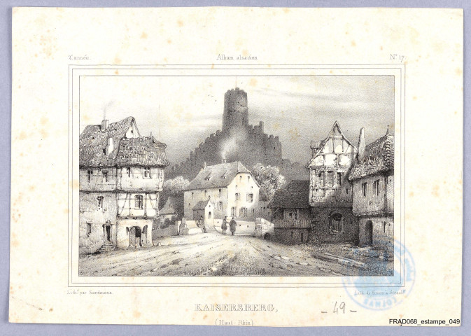 Kaysersberg (planche de l'Album alsacien, 2ème année n° 17)