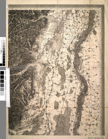 Haut-Rhin : division politique, militaire, administrative, ecclésiastique et judiciaire. Extrait de la carte topographique de la France (carte d'Etat Major).