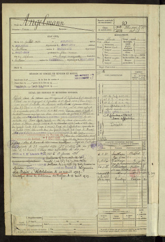 Bureau de recrutement de Mulhouse : table alphabétique et registre des hommes des cantons de Dannemarie et Masevaux (en 1 volume)
