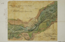 Plan du cours du Rhin entre le Fort Mortier et Vieux-Brisach