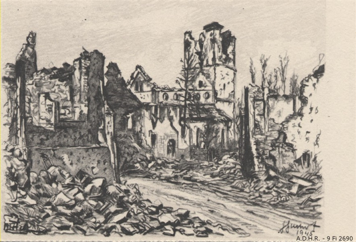 Mittelwihr, d'après dessins de Jacques GACHOT, Collection "L'Alsace Sinistrée