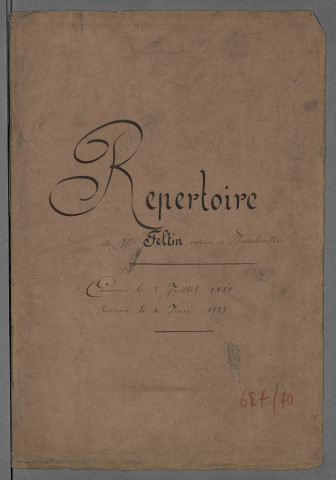 Répertoire chronologique Me François Célestin Feltin