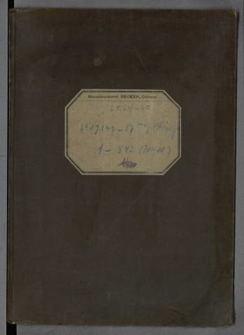 Répertoire chronologique Me Hirsinger, 18 décembre 1893 - 28 avril 1894 ; Répertoire chronologique Me Weiss, 7 juillet 1894 - 6 mai 1896