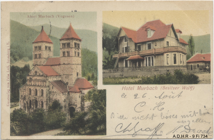 Murbach : abbaye, hôtel Murbach (propr. Wolff)