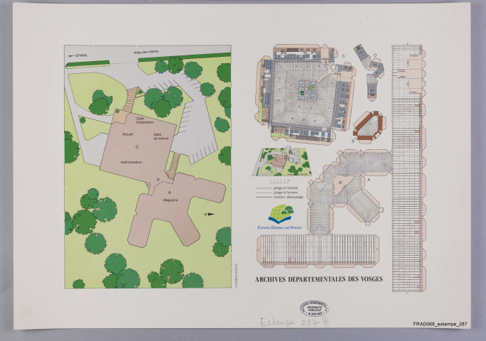 Archives Départementales des Vosges : plan des nouveaux bâtiments