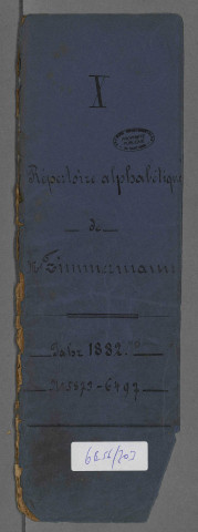 Répertoires alphabétiques en cahiers Me Zimmermann, A-Z