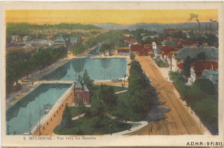 Mulhouse : vue vers les bassins