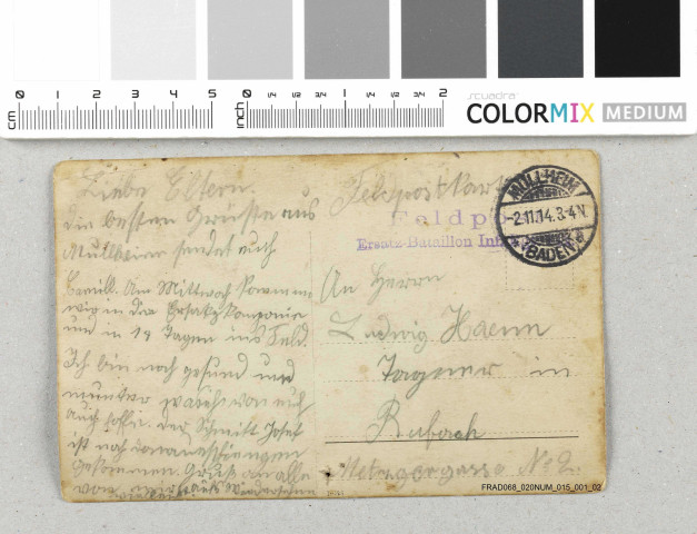 20Num015 - Cartes postales adressées à Ludwig et Anna Haenn, Rouffach
