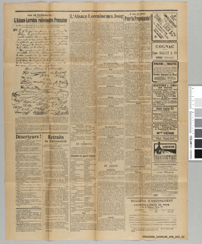 L'Alsacien-Lorrain de Paris : n°272 du dimanche 15 juillet 1917.