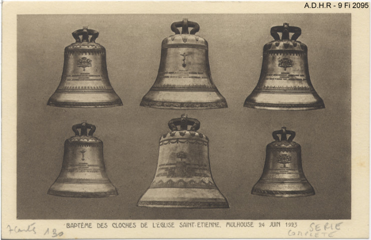 Mulhouse, église Saint-Etienne, baptême des cloches 24 juin 1923