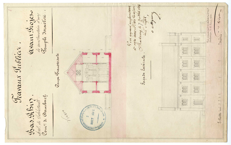 Plan de la synagogue de Dambach-la-Ville.