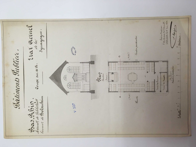 Plan de la synagogue de Bolsenheim.