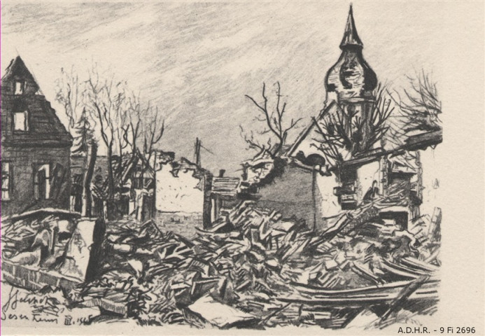 Sessenheim, d'après dessins de Jacques GACHOT, Collection "L'Alsace Sinistrée"