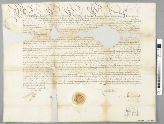 Nomination du receveur des bailliage et ville de Ferrette par l'archiduc Ferdinand
