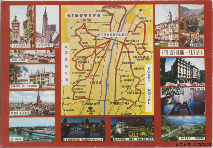 Strasbourg, circuits depuis Strasbourg (cathédrale, mini train, Conseil de l'Europe, place Kleber, le Rhin, vue panoramique, maison des Tanneurs, Riquewihr, Baden, Vosges)