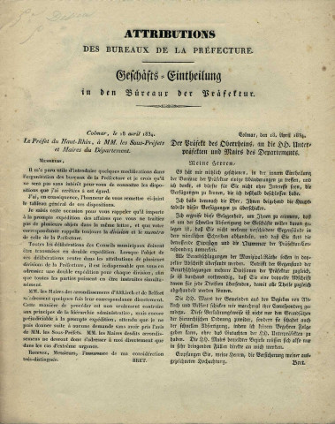 Attributions et organisation des bureaux de la préfecture