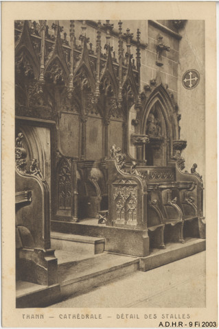 Thann, la collégiale : détail des stalles