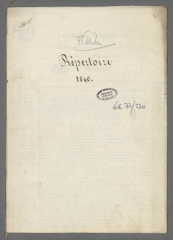 Doubles et copies de répertoires chronologiques Me François Joseph Cyrille Wilhelm