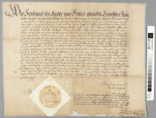 Lettres patentes de l'empereur Ferdinand II autorisant le capitaine Niclaus Weiss à lever des recrues