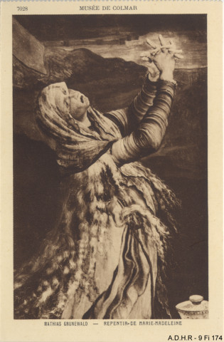 Colmar : musée Unterlinden : Crucifiement (détail) Marie-Madeleine