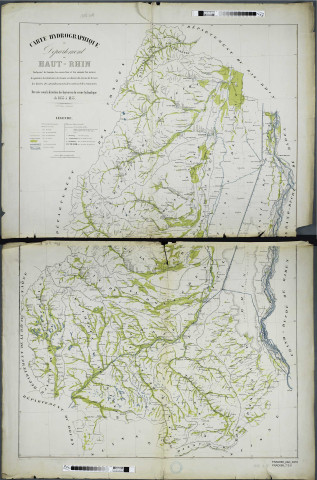 Carte hydrographique du département (format 80 x 120 cm, échelle 1/80.000e)