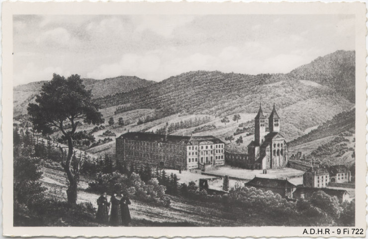 Murbach : vue de l'abbaye au temps de sa séculatisation en 1764