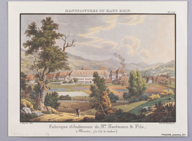 Fabrique d'indiennes de Hartmann et Fils à Munster. Planche XVII des Manufactures du Haut-Rhin de Mieg