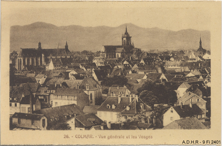 Colmar, vue générale et les Vosges