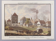 Fonderie et ateliers de construction de Risler et Dixon à Cernay. Planche X des "Manufactures du Haut-Rhin" de Mieg